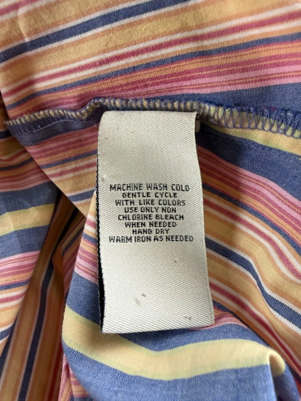 Jamaica Bay multicolored striped long sleeve button down collared shirt size L